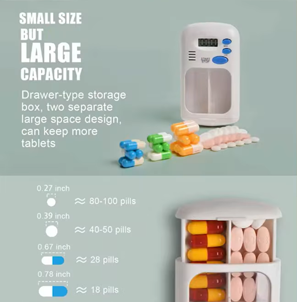 Smart Pill Reminder Box – Digital Timer & Medicine Organizer