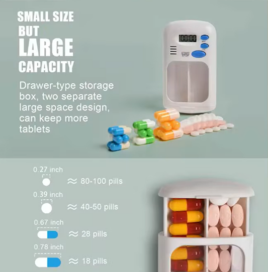 Smart Pill Reminder Box – Digital Timer & Medicine Organizer